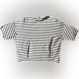 LOWRYS FARM Women's Pullover Striped Short Sleeve 100% California Cotton Top, M